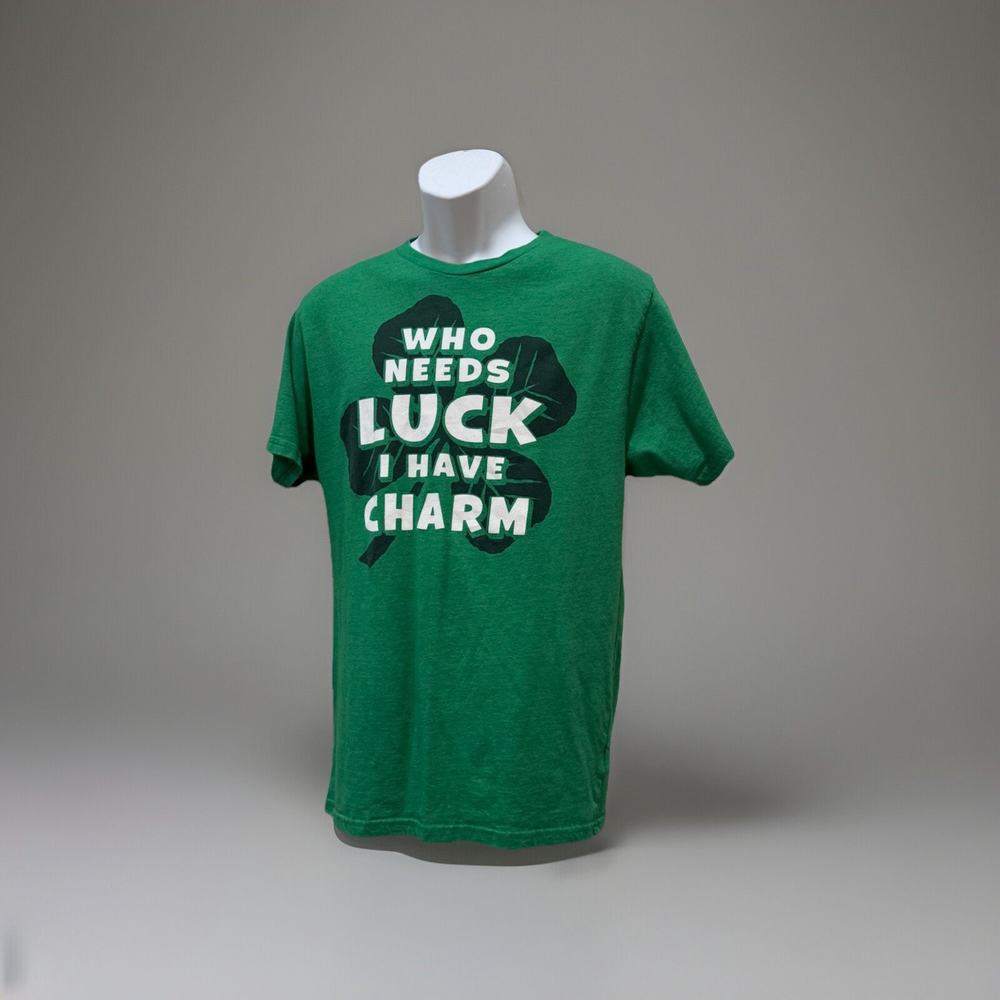 Way To Celebrate! Men T-Shirt Medium Green St. Patrick's Clover Luck Charm